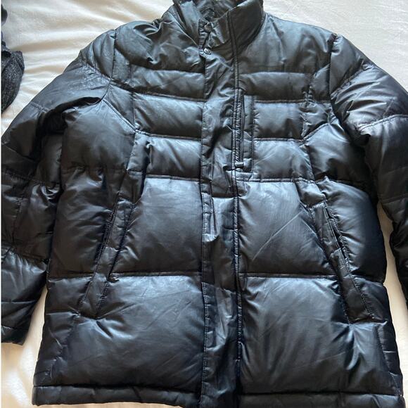 T Tech By Tumi Feather Down Puffer Jacket Coat Zip Up Outdoor Black Mens Medium - Picture 3 of 11